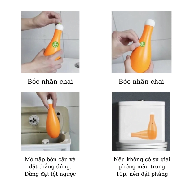 ngochome Lọ Thả Tẩy Rửa, Khử Mùi Bồn Cầu Tự Động Bowling Orange 19