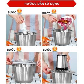 ngochome Máy Xay Thực Phẩm 4 Lưỡi Đa Năng 19