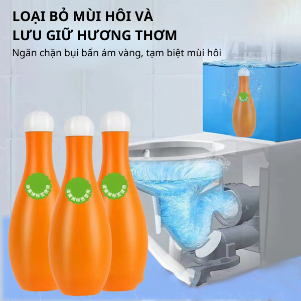 ngochome Lọ Thả Tẩy Rửa, Khử Mùi Bồn Cầu Tự Động Bowling Orange 19