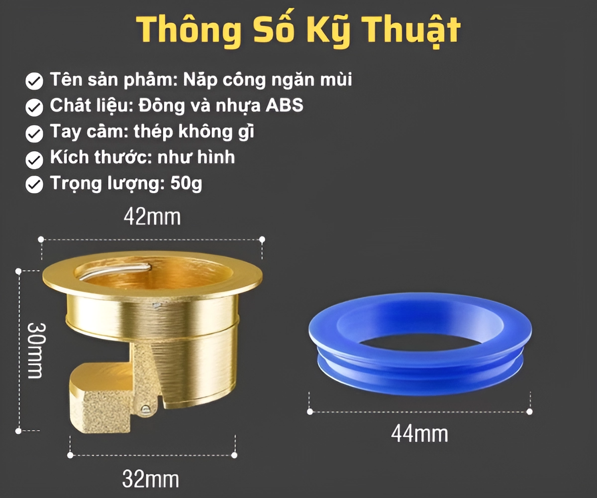 ngochome Van Ngăn Mùi Cống Đồng Thau 19