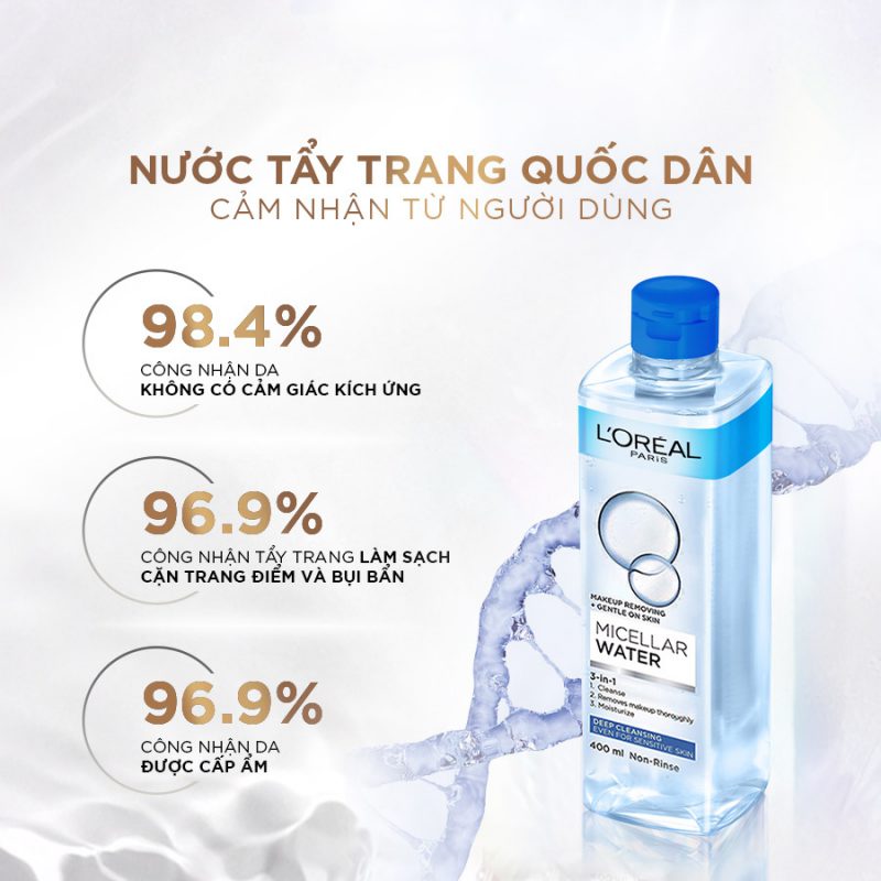 ngochome Nước tẩy trang và làm sạch sâu Paris Micellar Water 400ml 8